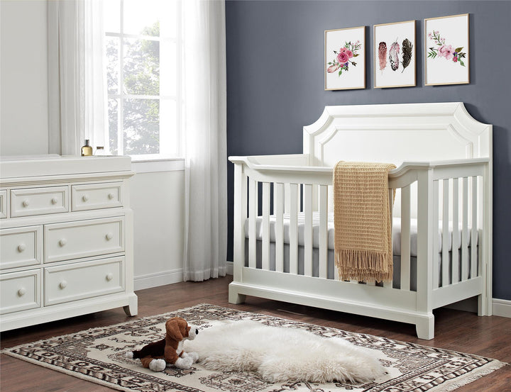 Lafayette Dresser Topper Designed with 2 Side Storage Compartments - French White Lace