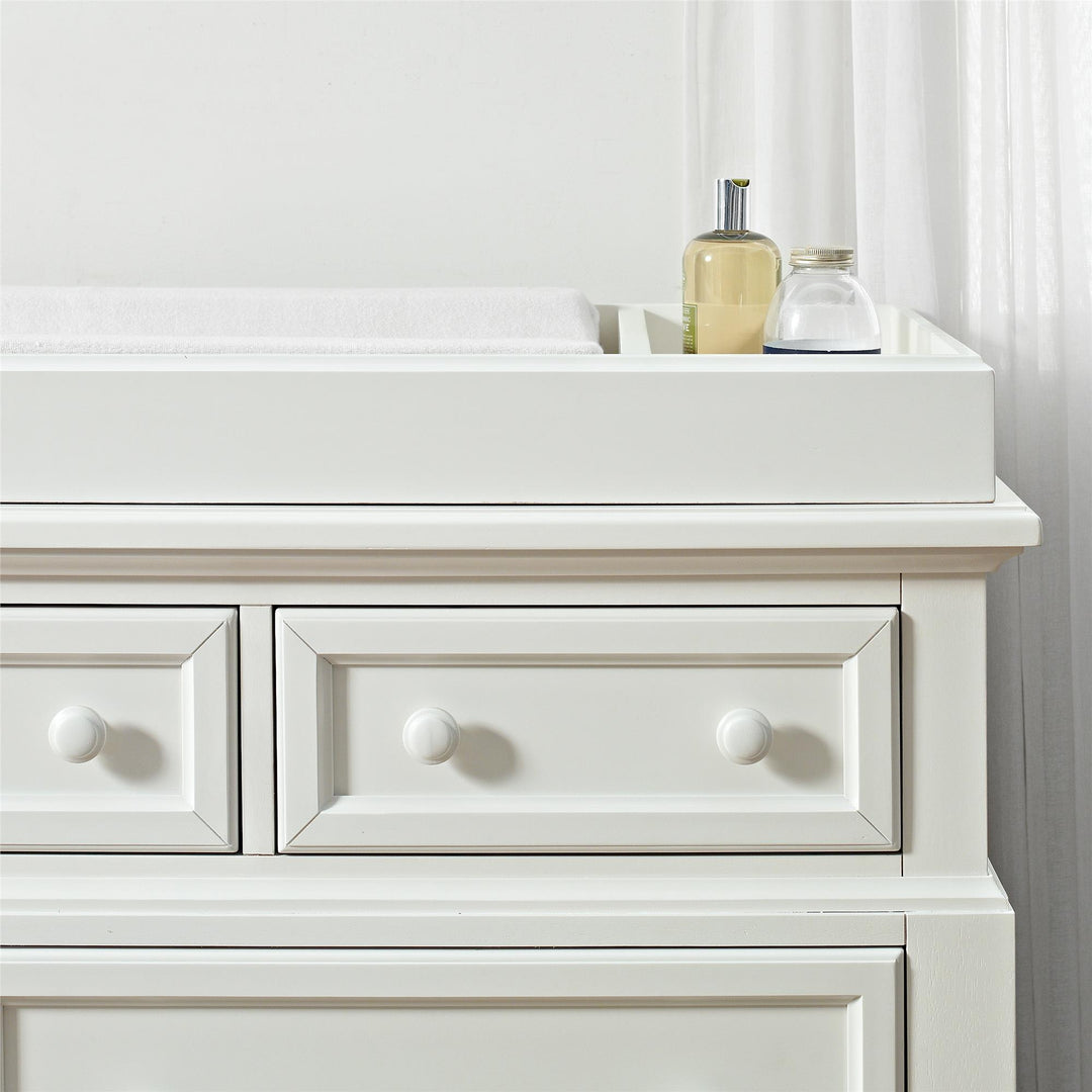 Lafayette Dresser Topper Designed with 2 Side Storage Compartments - French White Lace