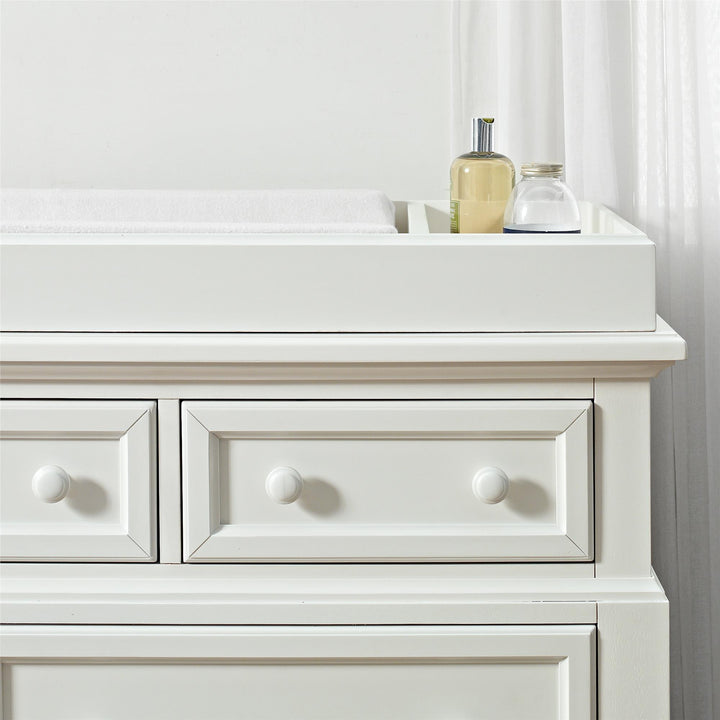 Lafayette Dresser Topper Designed with 2 Side Storage Compartments - French White Lace