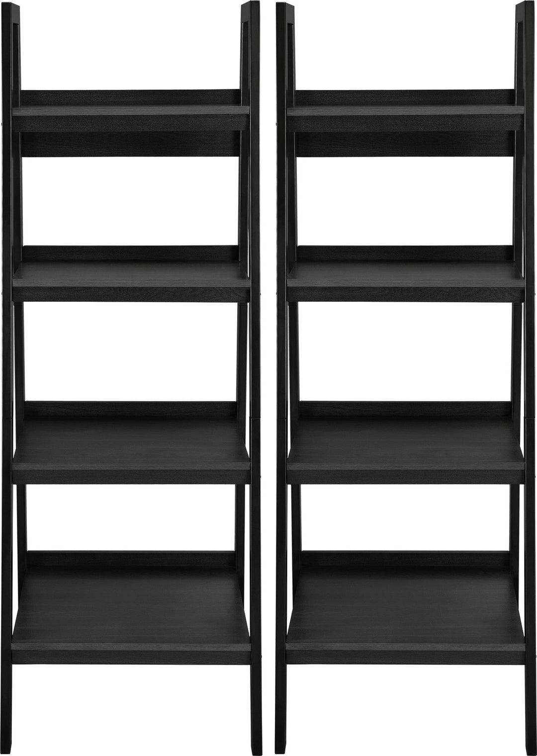 Lawrence 4 Shelf Ladder Bookcase Bundle, Set of 2   -  Black