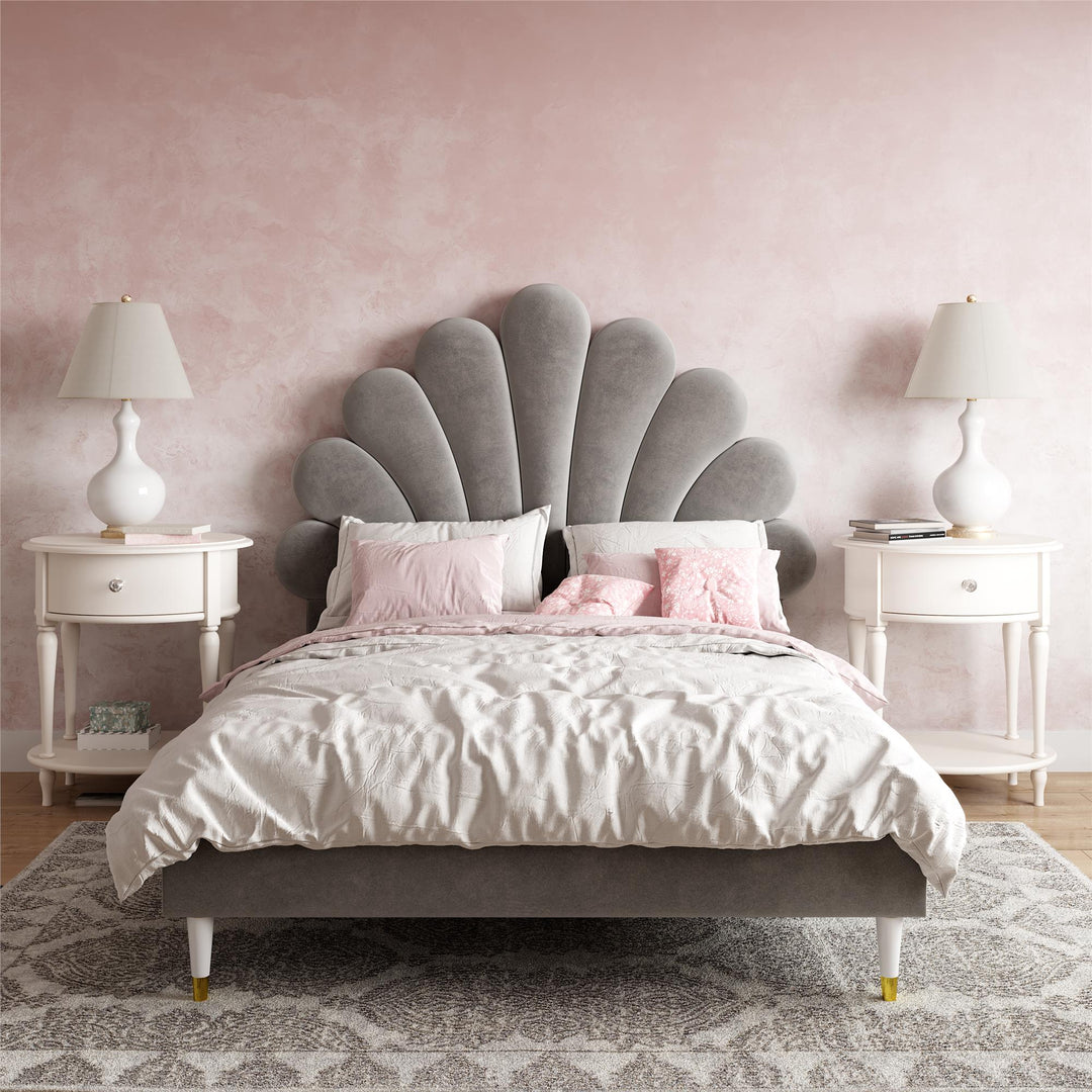 Little Seeds Monarch Hill Upholstered Poppy Bed - Gray - Full
