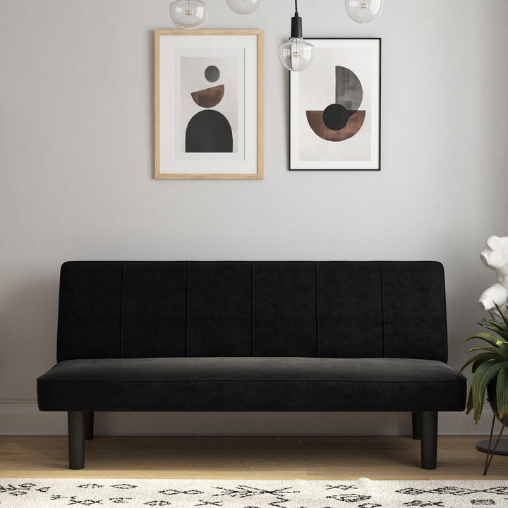 Java Microfiber Upholstered Futon with Multiple Reclining Positions - Black