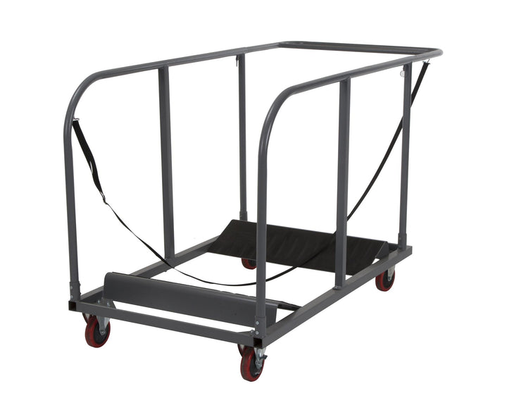 Heavy Duty Round Folding Table Trolley Cart with with Extendable Handle  -  Gray
