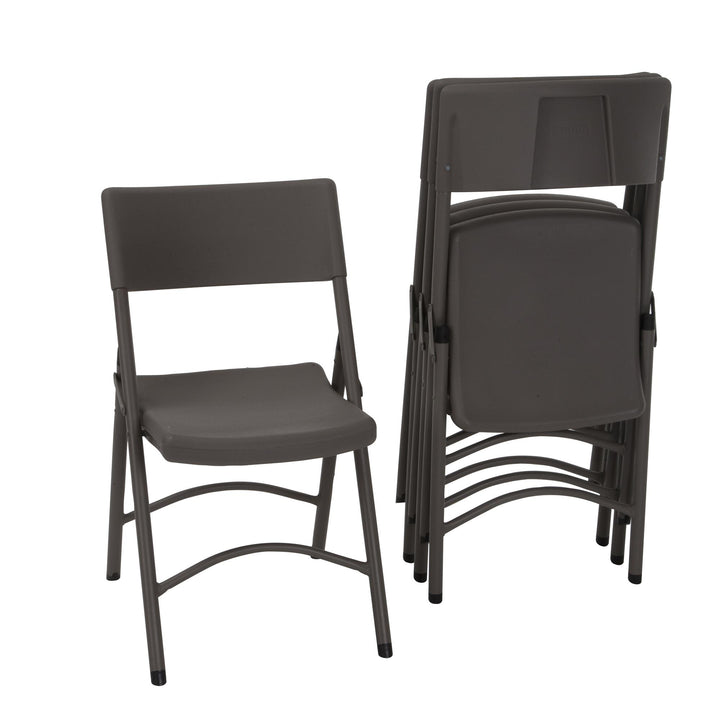 Commercial Blow Mold Banquet Folding Chair  -  Brown - 4 Pack