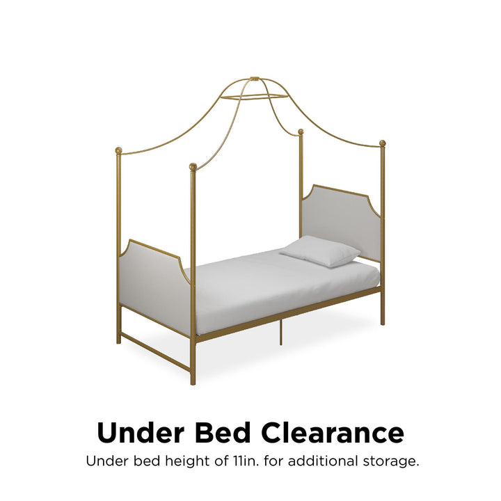 Sophisticated Monarch Hill Canopy Bed -  Gold  -  Twin