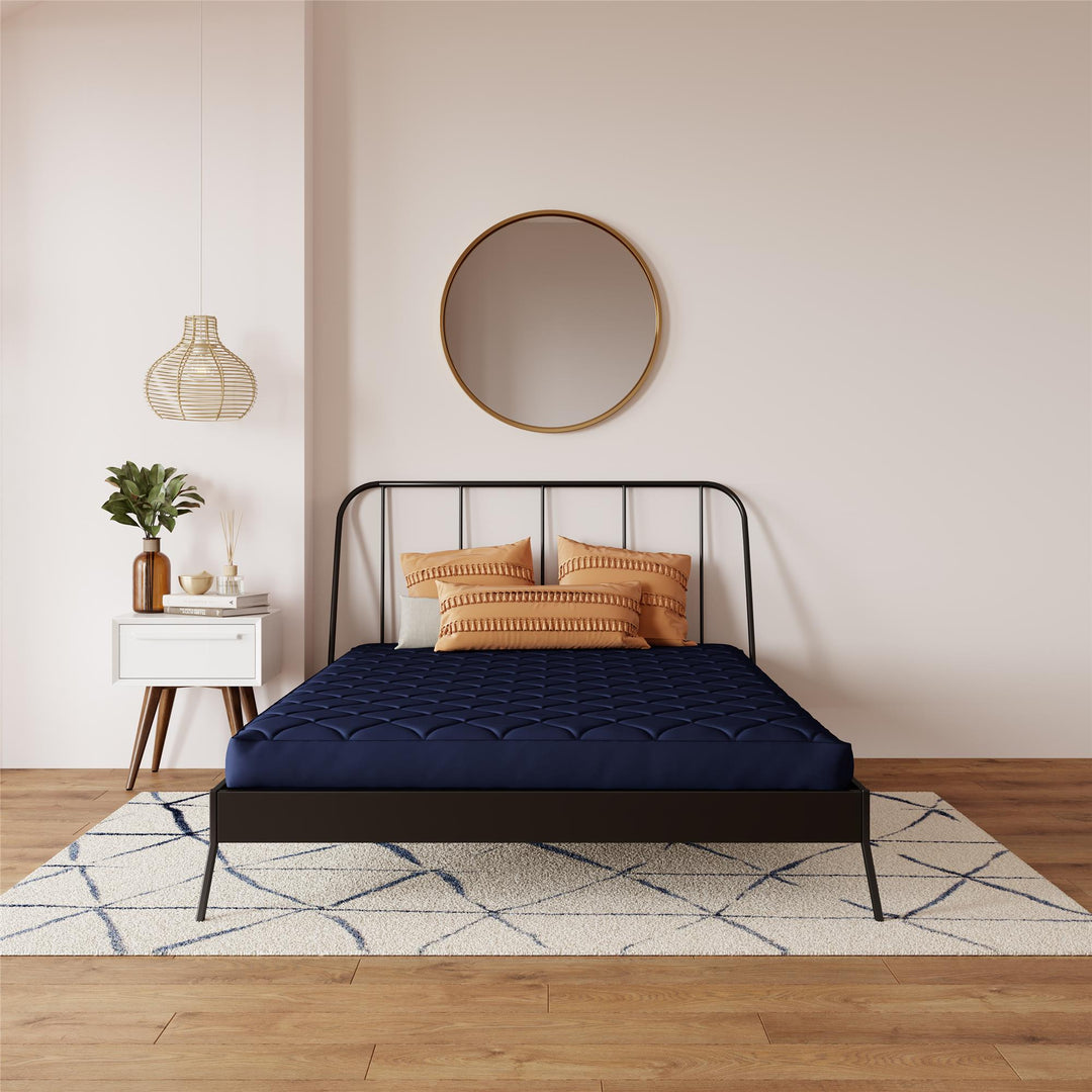 Dana 6 Inch Quilted Mattress with Removable Cover and Thermobonded Polyester Fill - Blue - Full