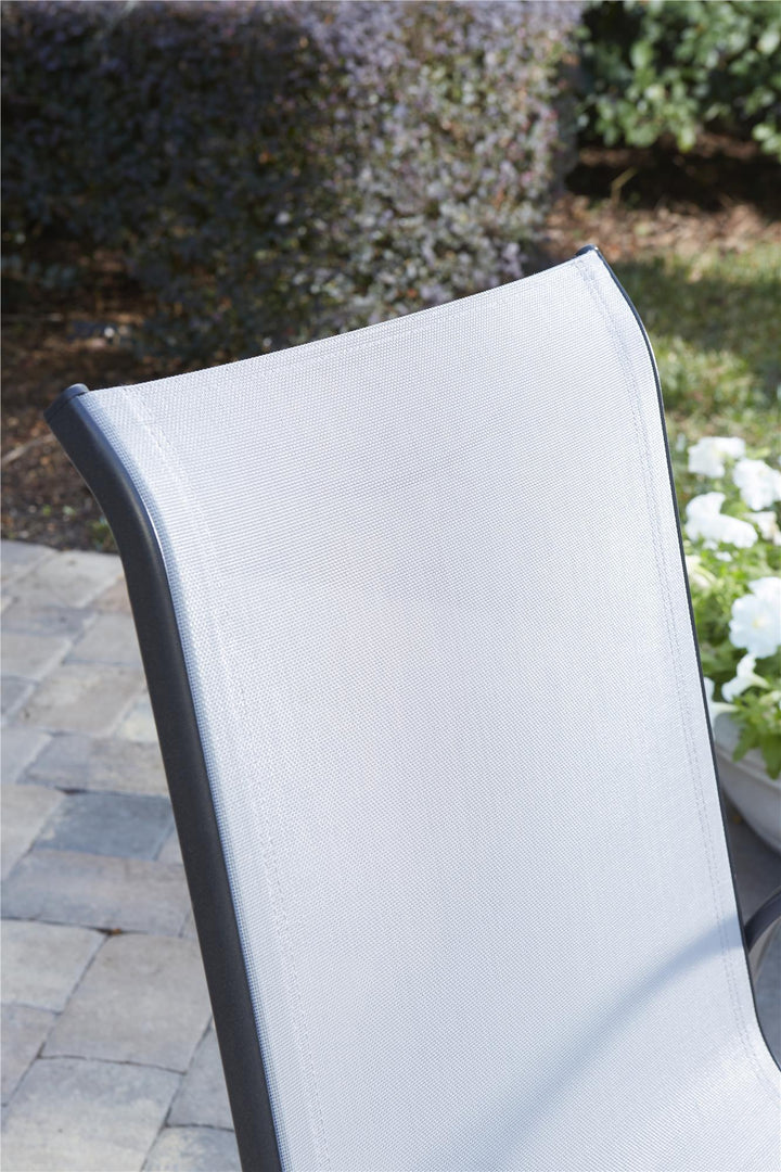 Paloma Outdoor Patio Dining Chairs with Weather Resistant Steel Frame, Set of 6 - Gray