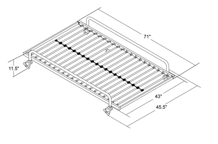 metal twin daybed with trundle - White - Twin Size