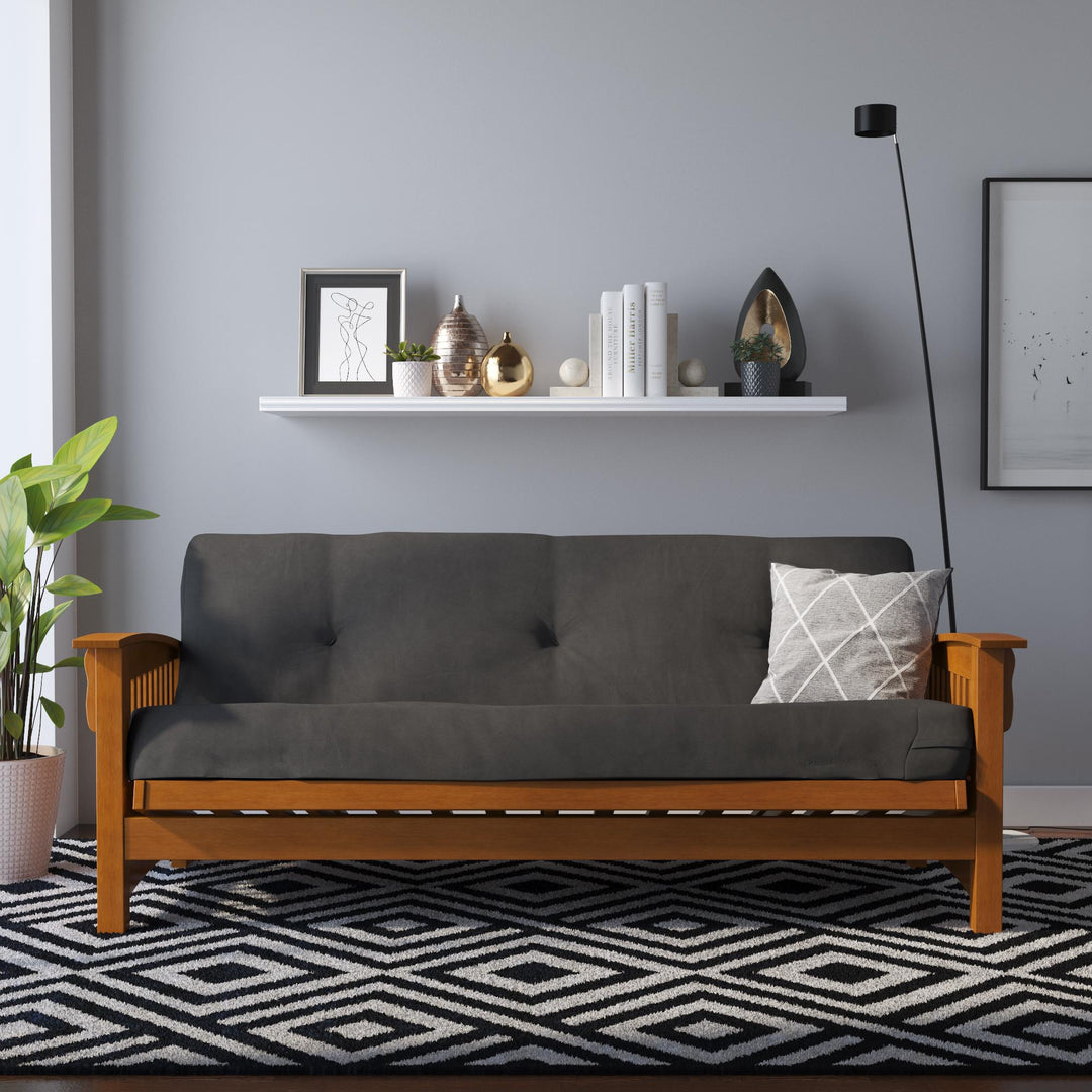 Eve 8 Inch Thermobonded High Density Polyester Fill Futon Mattress - Gray - Full