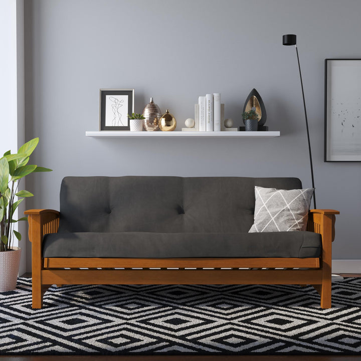 Eve 8 Inch Thermobonded High Density Polyester Fill Futon Mattress - Gray - Full