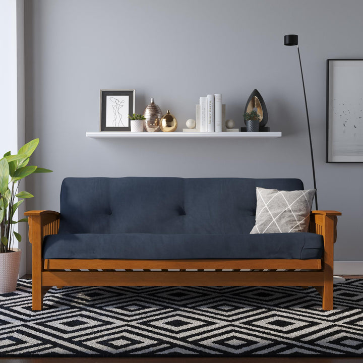 Eve 8 Inch Thermobonded High Density Polyester Fill Futon Mattress - Blue - Full