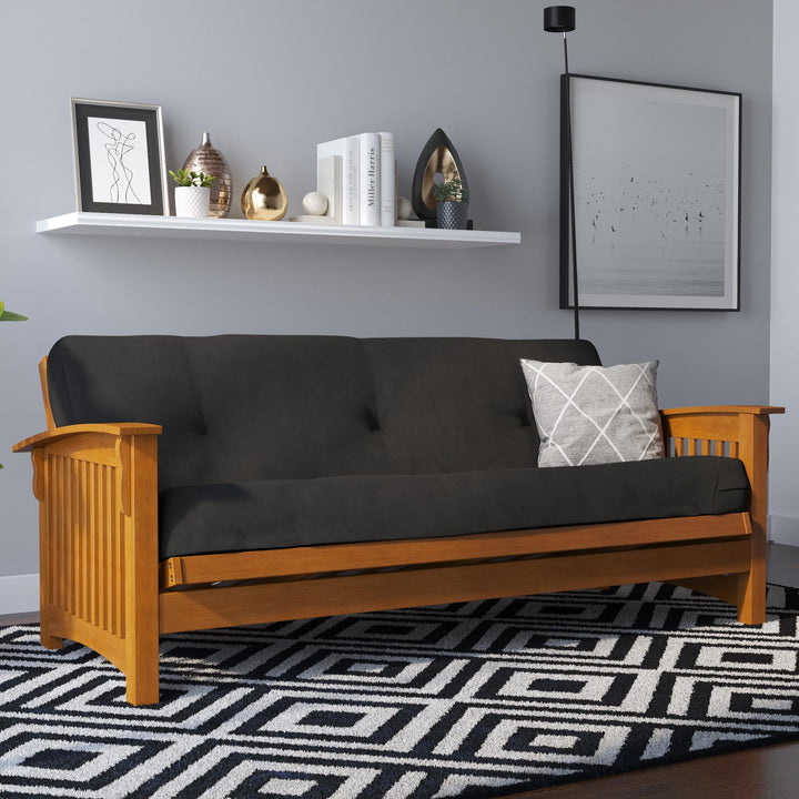 Eve 8 Inch Thermobonded High Density Polyester Fill Futon Mattress - Black - Full