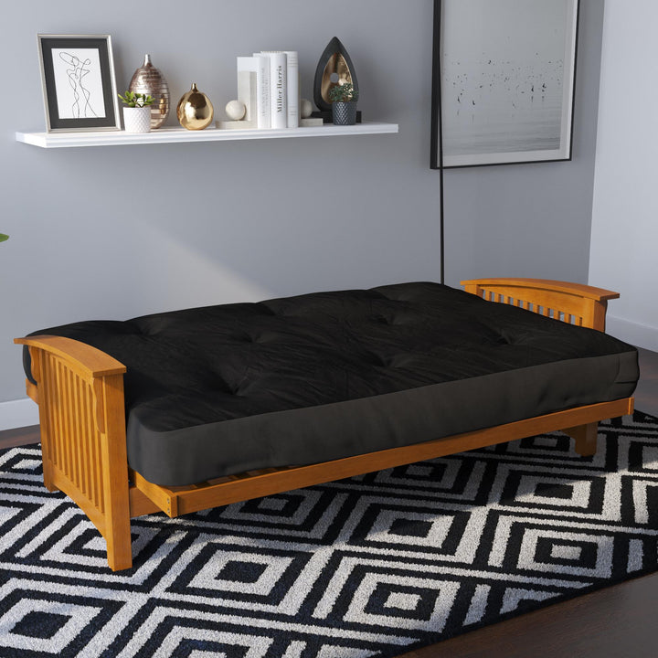 Eve 8 Inch Thermobonded High Density Polyester Fill Futon Mattress - Black - Full